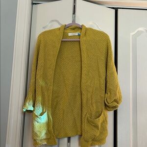 Sparrow Mustard Open-Front Cardigan